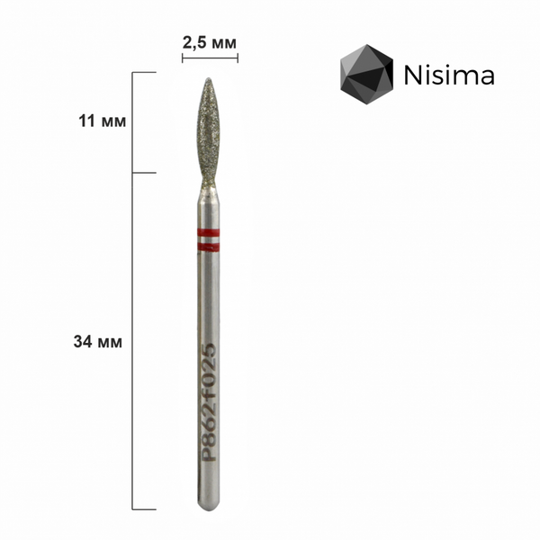 Полум'я 2,5 мм червоне P862f025 Nisima